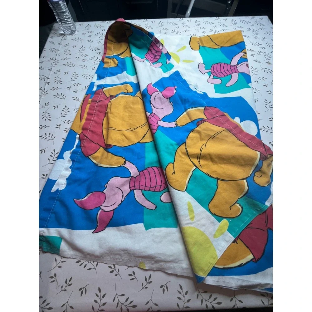 Vintage Disney Winnie the Pooh & piglet 90s twin flat sheet only clouds